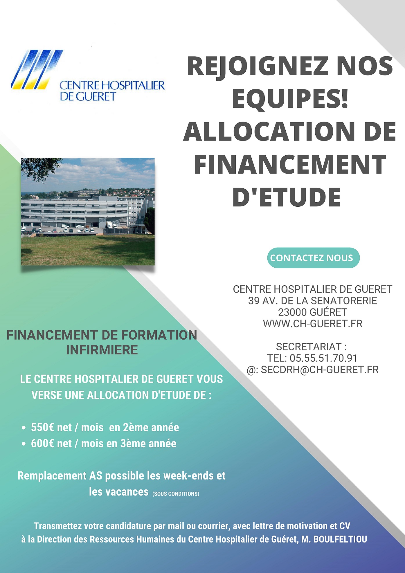 Financement d'études CH Guéret